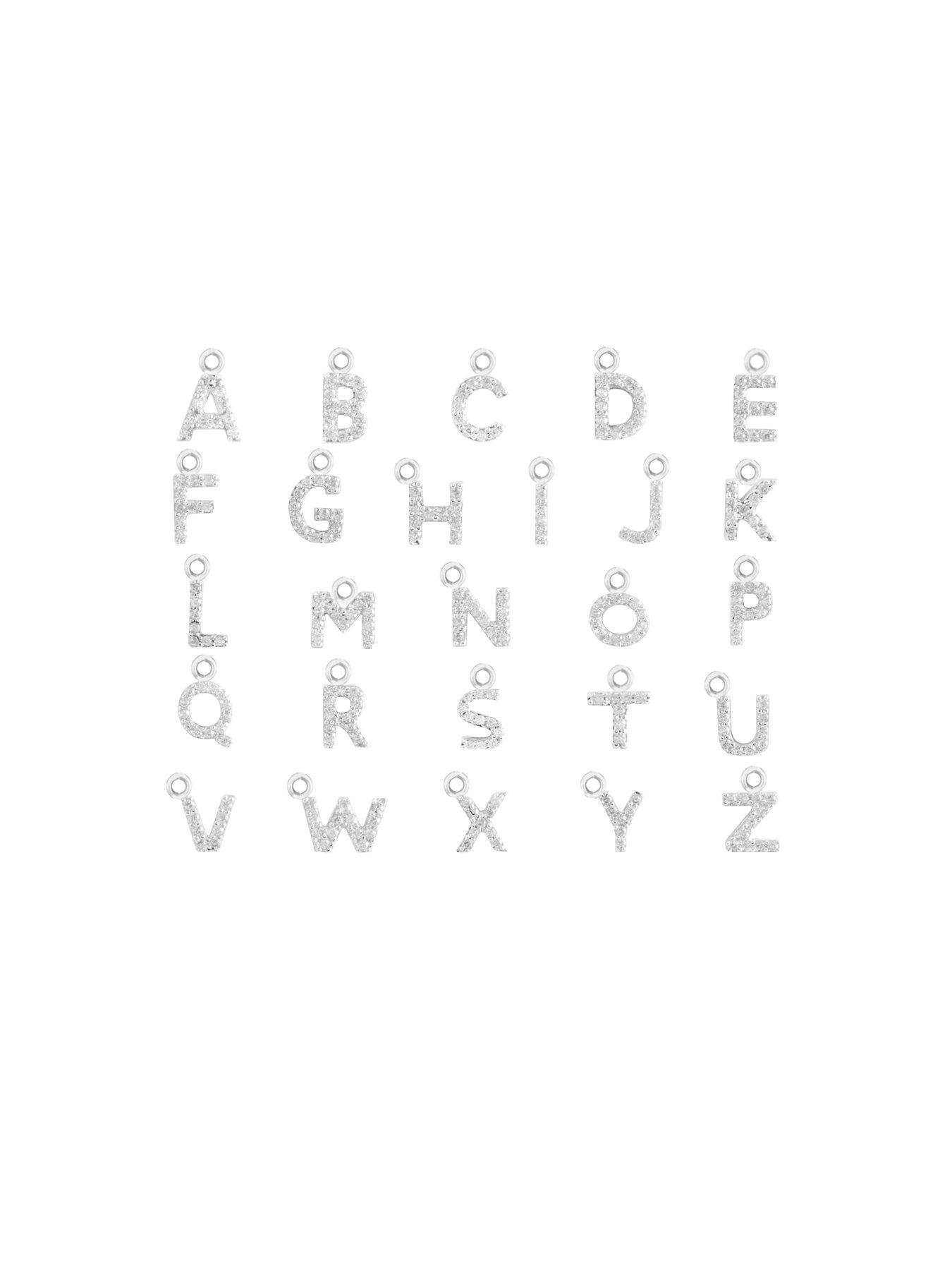 Image 3 of 7 of The Love Collection Sterling Silver Personalised Initial 14mm Hoop Earrings