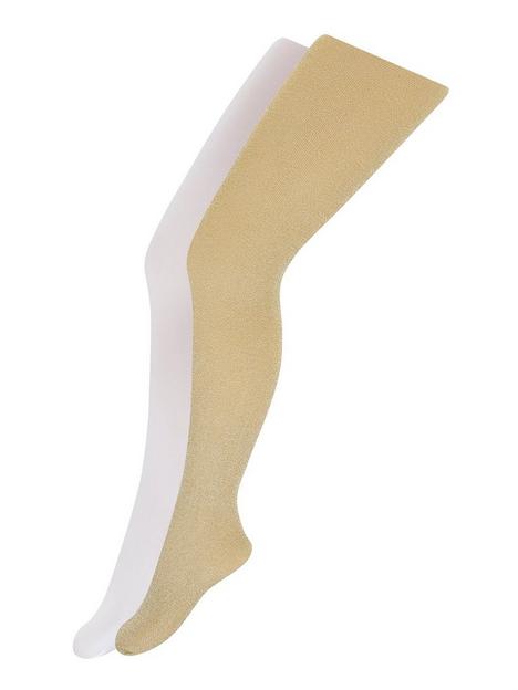monsoon-girls-2-pack-sparkly-nylon-tights-gold
