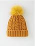 v-by-very-cable-knit-beanie-with-faux-fur-pom-pom-mustardfront