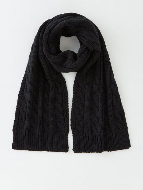 v-by-very-cable-knit-scarf-black