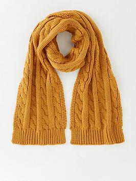v-by-very-cable-knit-scarf-mustard