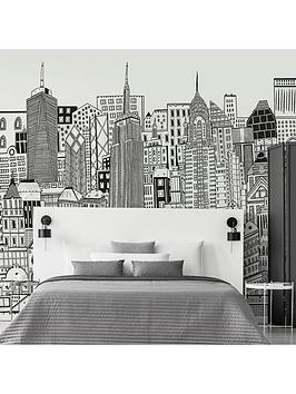 Product photograph of Art For The Home City Sketch Chalk Wall Mural from very.co.uk