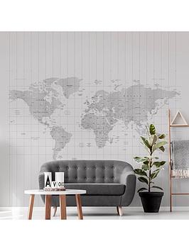 Product photograph of Art For The Home World Map Wall Mural from very.co.uk