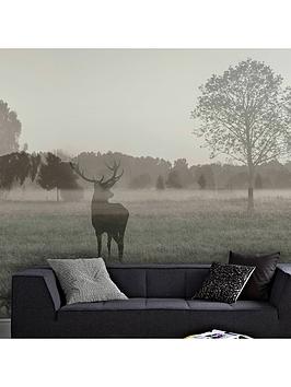 Product photograph of Art For The Home Stag In The Woods Wall Mural from very.co.uk