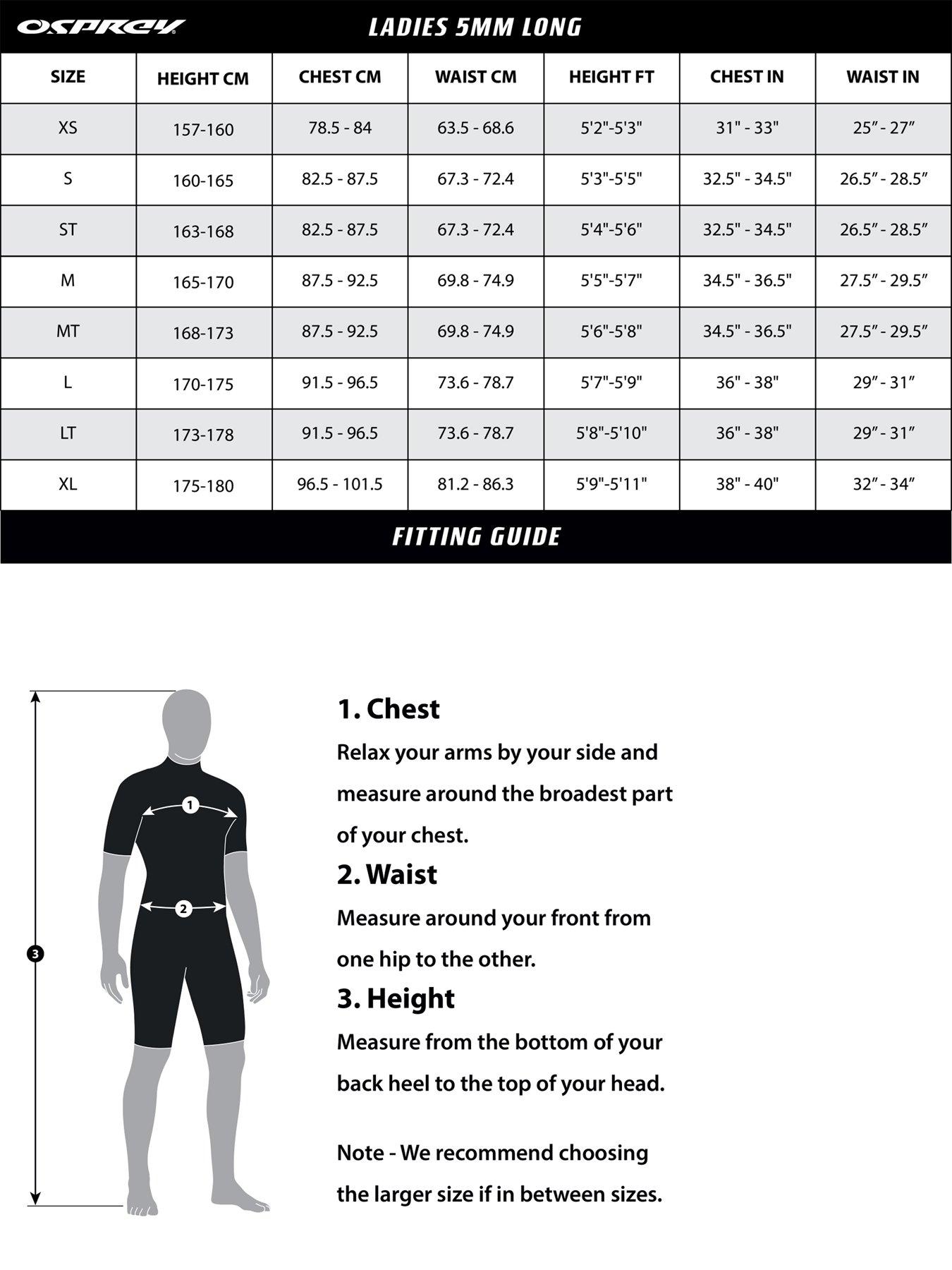 Image 6 of 6 of Osprey Action Sports Origin Ladies Long Wetsuit 5mm (Black/Blue)