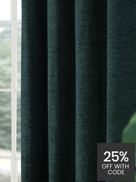 very-home-canterbury-chenille-lined-eyelet-curtains