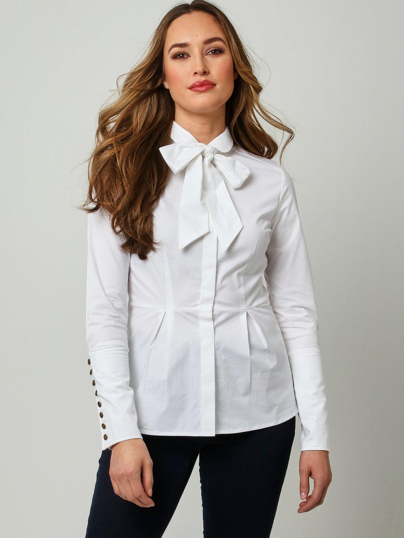 ladies white dress blouses