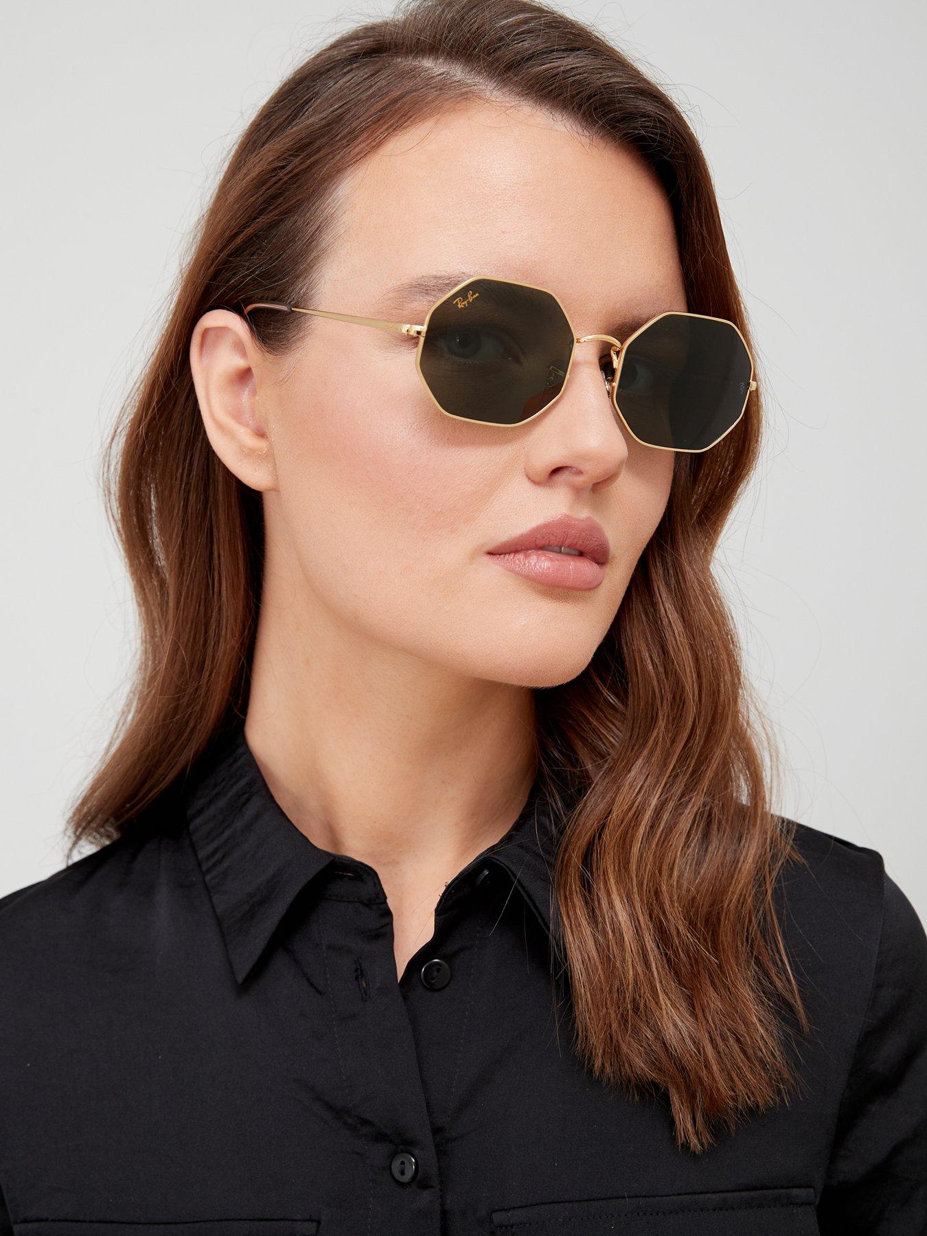 Ray-Ban Octagon Hexagonal Sunglasses - Gold 