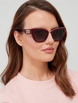 Dolce&Gabbana DG6144 32858G Transparent Bordeaux/Gradient Grey Cat Eye Sunglasses