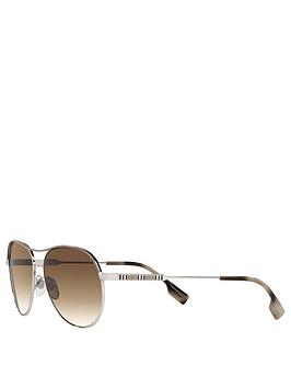 Burberry Tara Pilot Sunglasses - Silver|