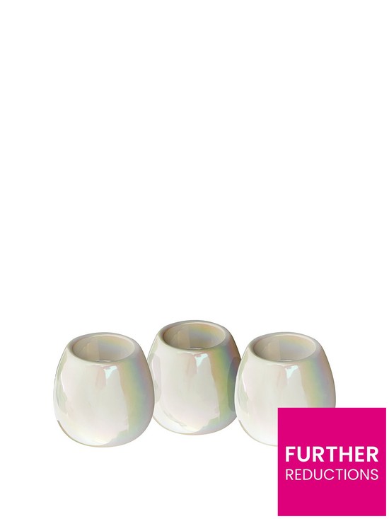 front image of set-of-3-pearlised-lustre-tealight-holders