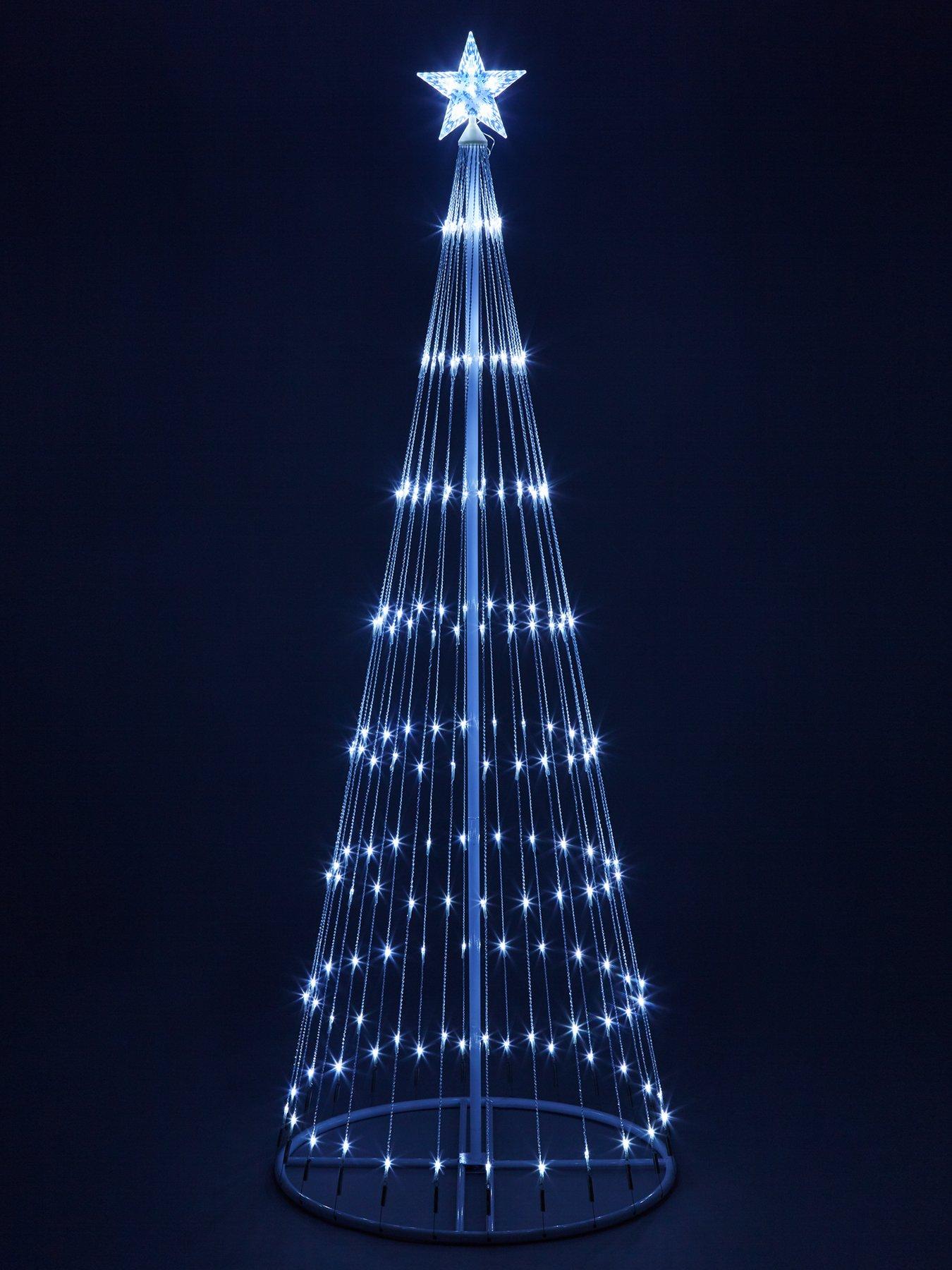 Image 2 of 6 of The Very Collection 6ft White Waterfall LED Outdoor Christmas Tree Light
