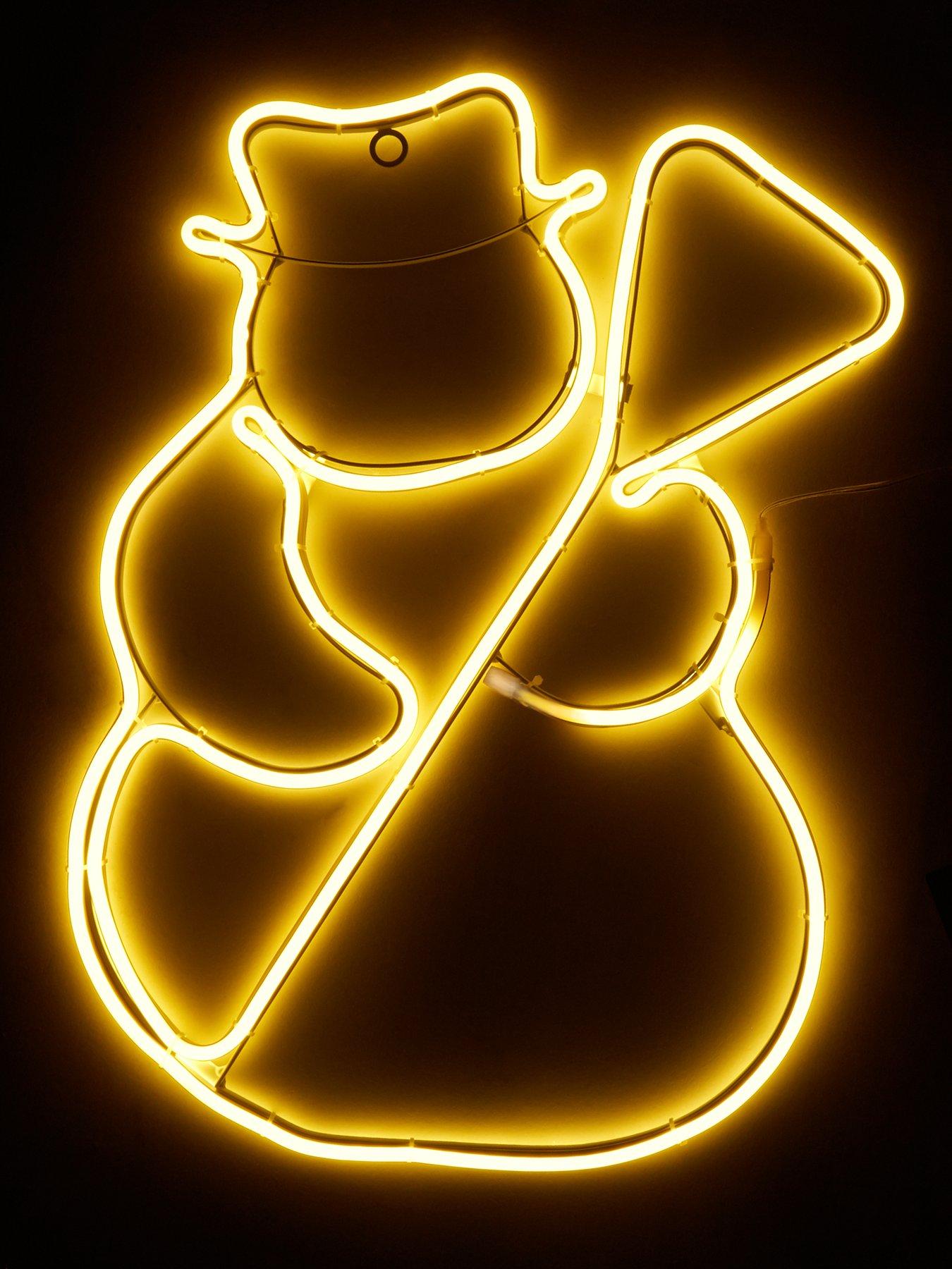 Neon Snowman Outdoor Wall Light | very.co.uk
