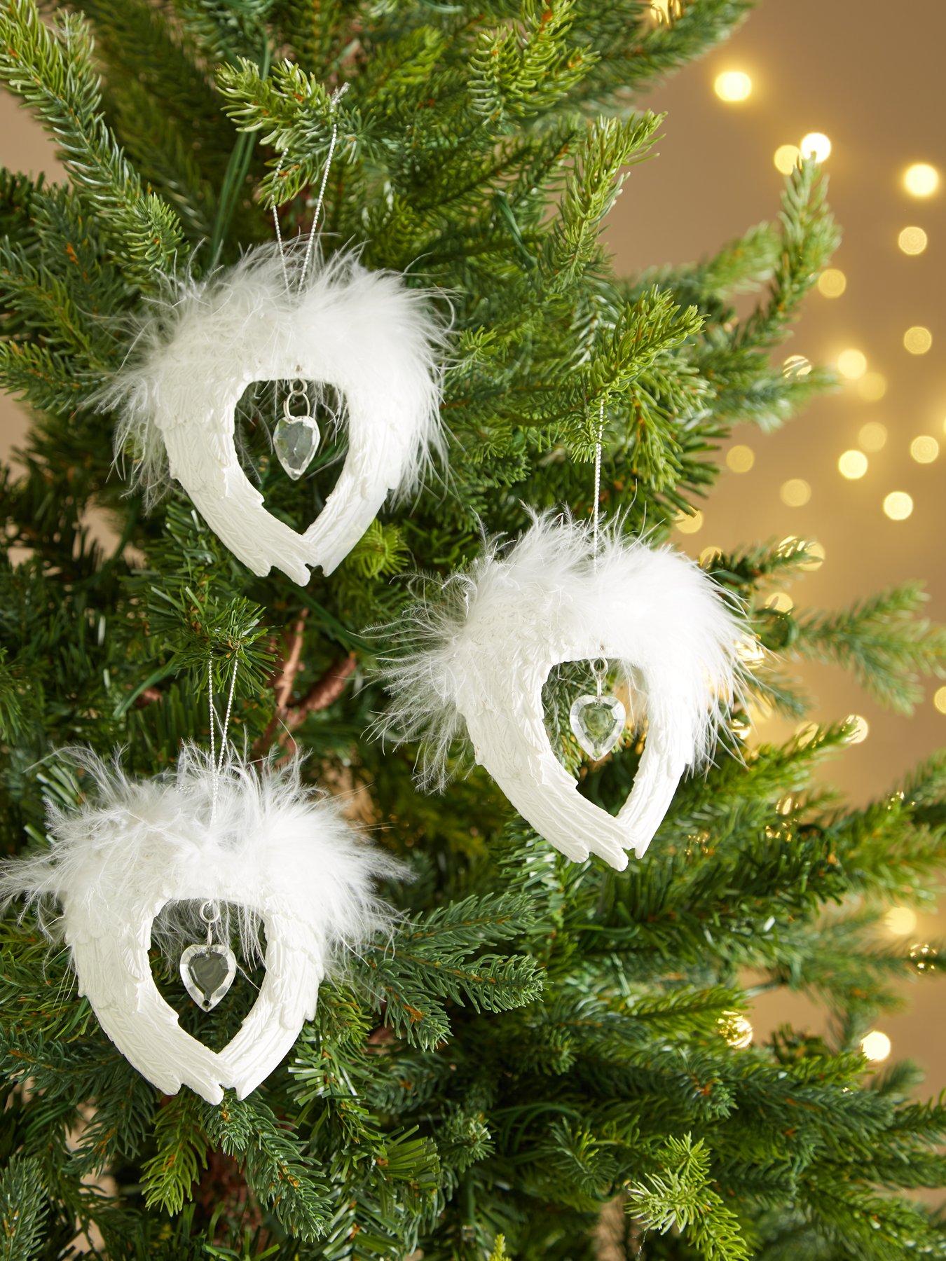 Product photograph of Very Home Set Of 3 Angel Wings Christmas Tree Decorations from very.co.uk