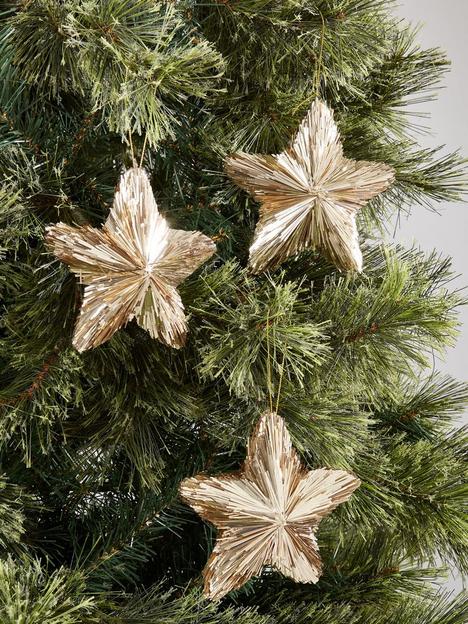set-of-3-champagne-gold-metallic-star-christmas-tree-decorations