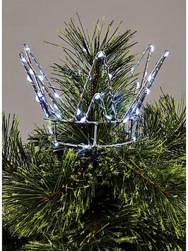 Product photograph of Very Home Led Crown Christmas Tree Topper Light - Silver from very.co.uk