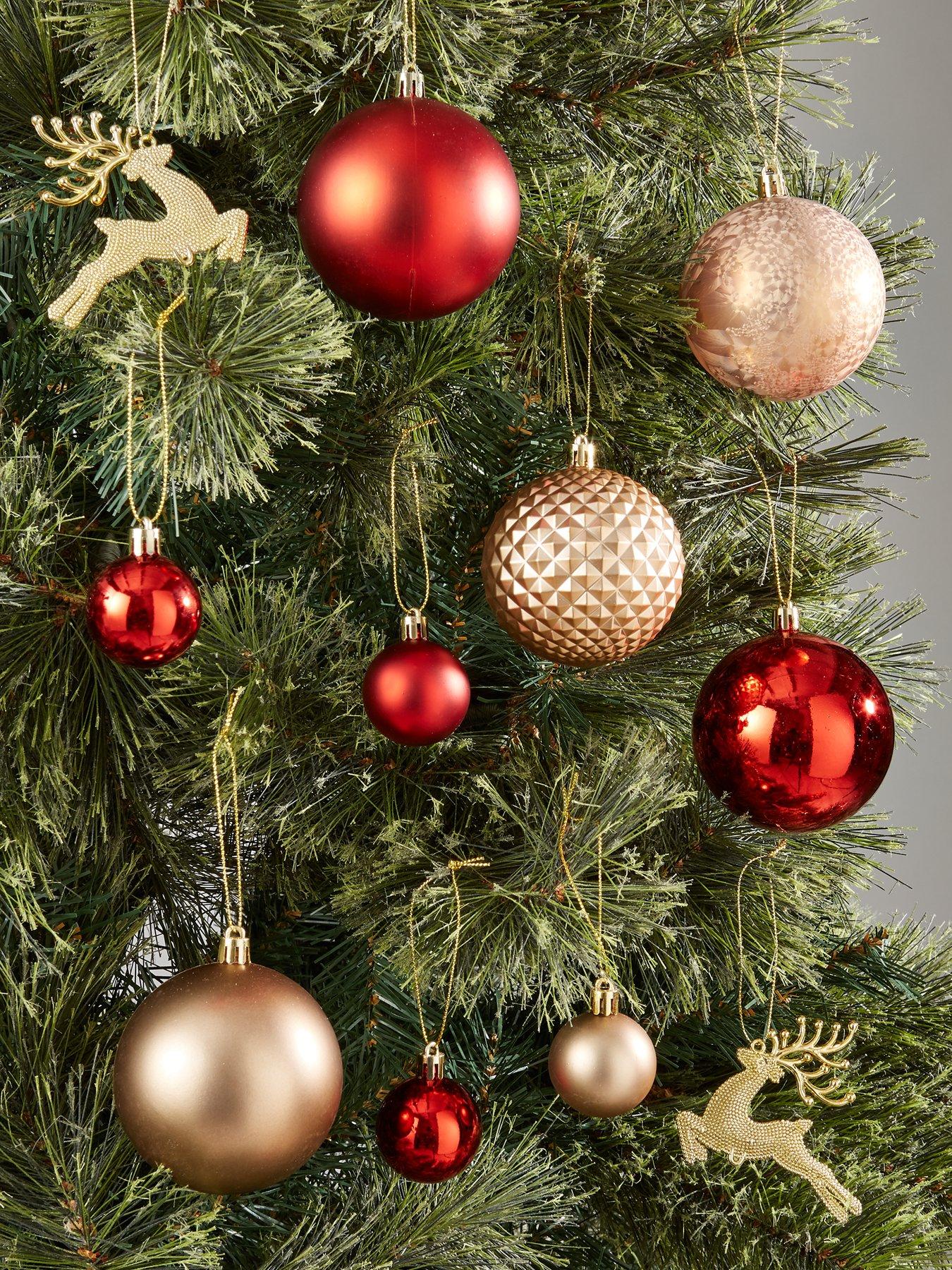 Red and best sale gold christmas baubles