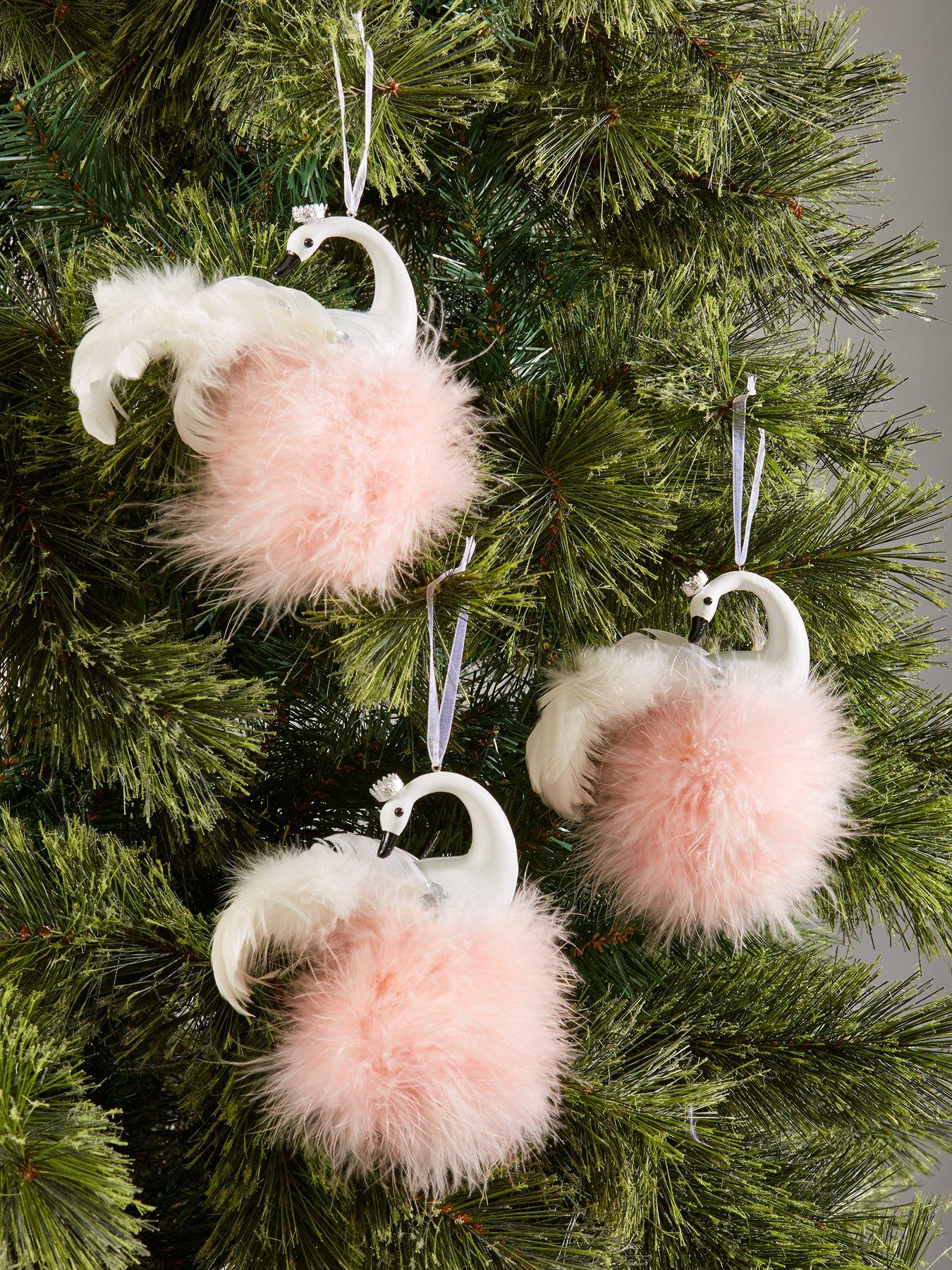 Product photograph of Set Of 3 Swan Christmas Tree Decorations from very.co.uk