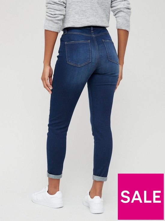 stillFront image of v-by-very-luxe-touch-high-waist-relaxed-skinny-jean-dark-wash