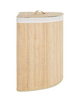 Product photograph of Very Home Bamboo Corner Laundry Hamper from very.co.uk