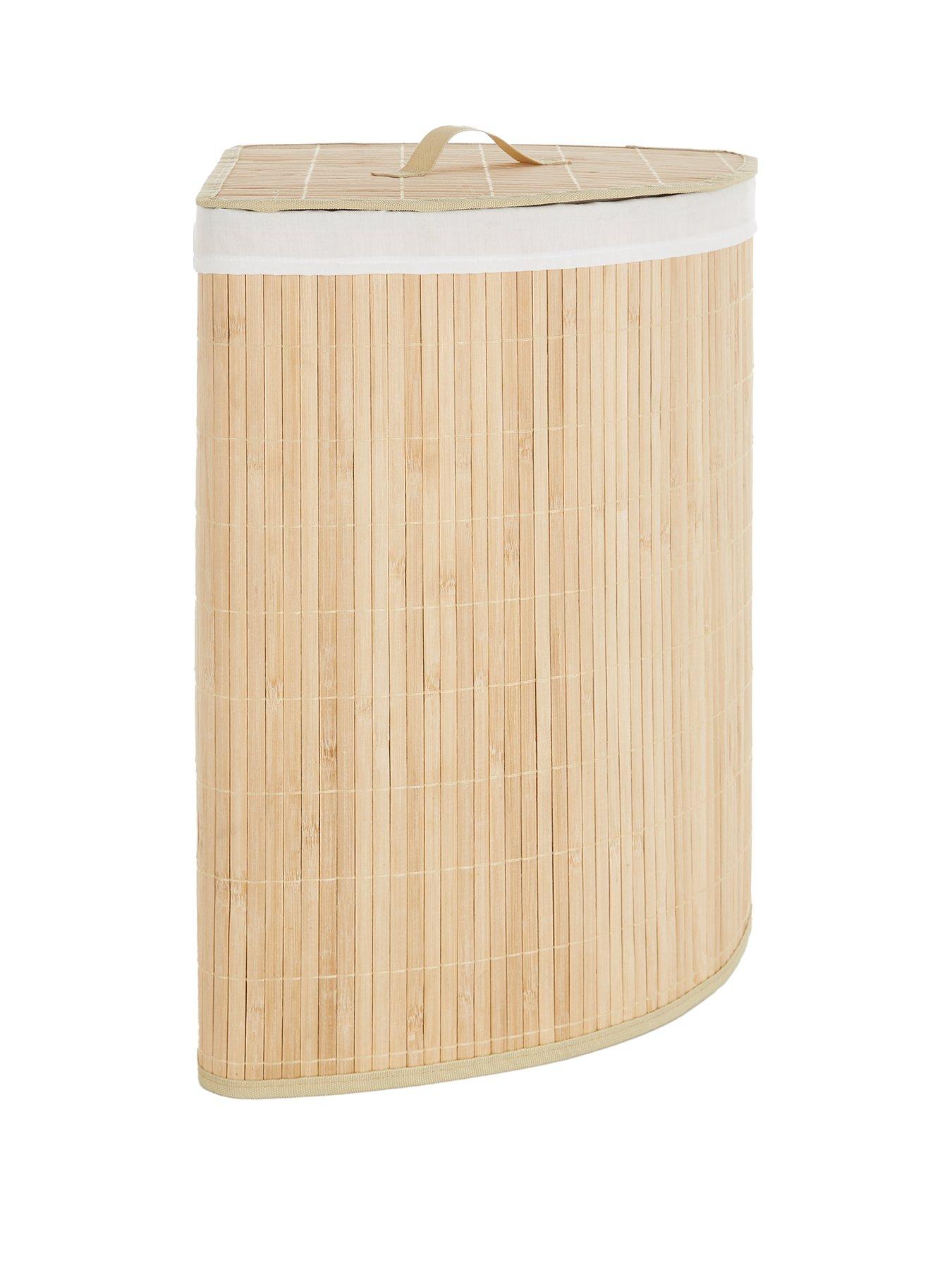 Very Home Bamboo Corner Laundry Hamper