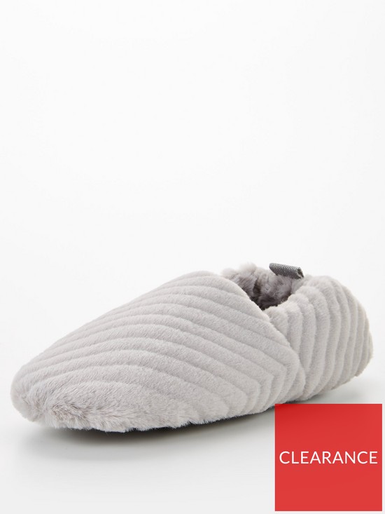 front image of v-by-very-faux-fur-slipper-grey