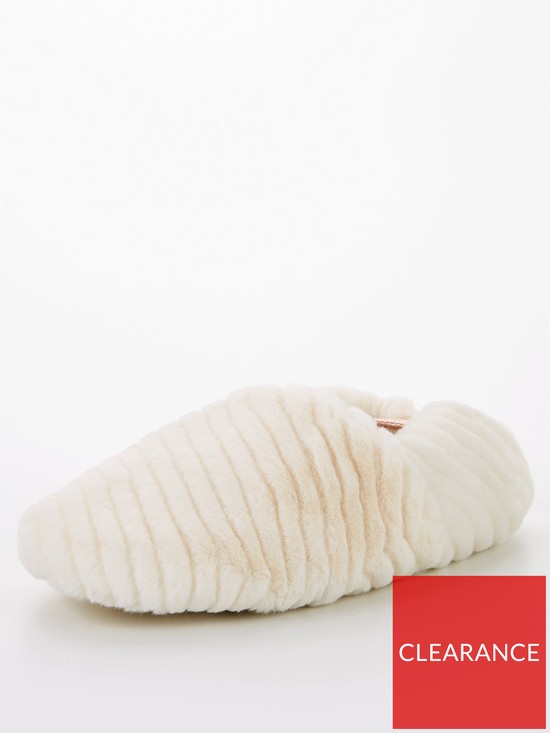 front image of v-by-very-faux-fur-slipper-cream