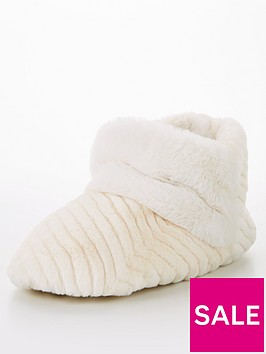 v-by-very-faux-fur-slipper-boot-cream