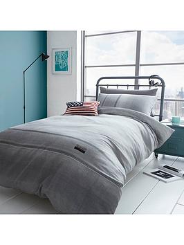 Product photograph of Catherine Lansfield Denim Duvet Cover Set - Grey from very.co.uk