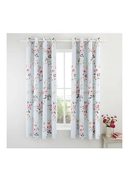 Product photograph of Catherine Lansfield Canterbury Lined Eyelet Curtains from very.co.uk