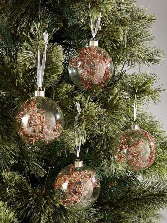 front image of set-of-4-foliage-filled-tree-christmas-baubles