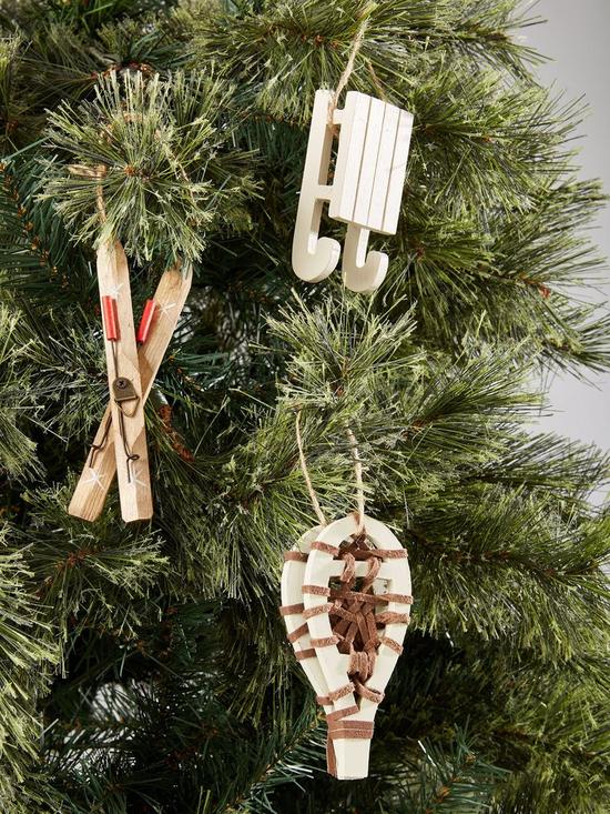 front image of set-3-sledge-ski-shoes-and-skis-christmasnbsptree-decorations