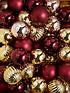  image of claret-and-gold-50-piece-bauble-pack