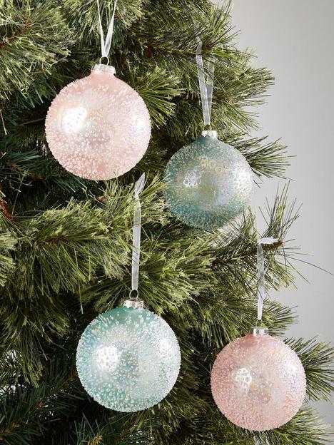set-ofnbsp4-blue-and-pink-icy-glass-christmas-baubles