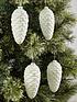  image of set-of-4-glass-pinecone-christmas-tree-decorations