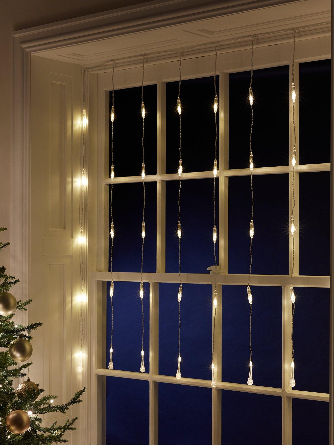 Product photograph of Very Home Snowing Christmas Curtain Light from very.co.uk