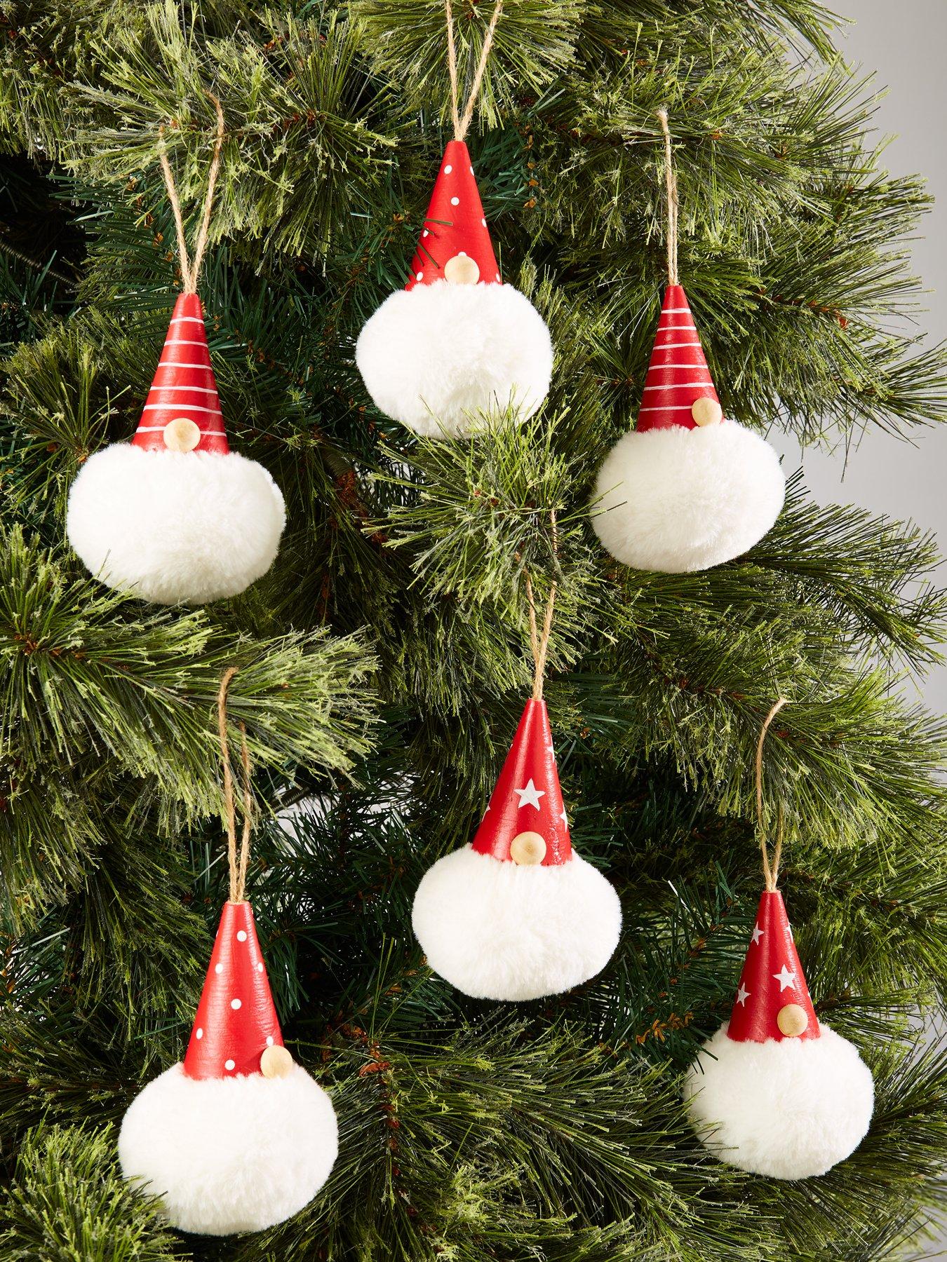 Set Of 6 Gisela Graham Snowflake Glass Christmas Tree Hanging Baubles 8cm-256 