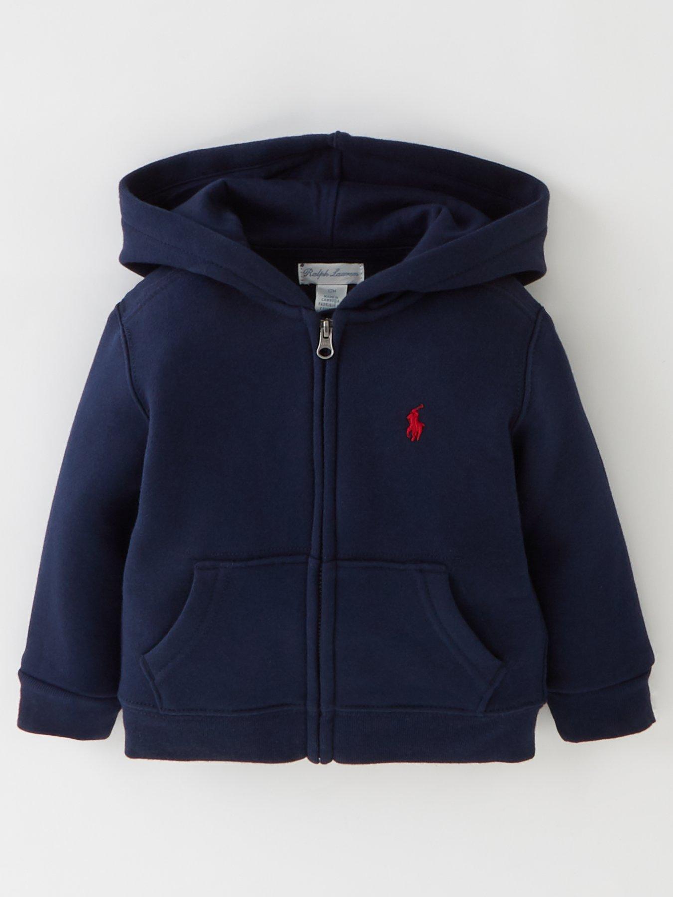 undefined Baby Boys Classic Zip Through Hoodie - Navy