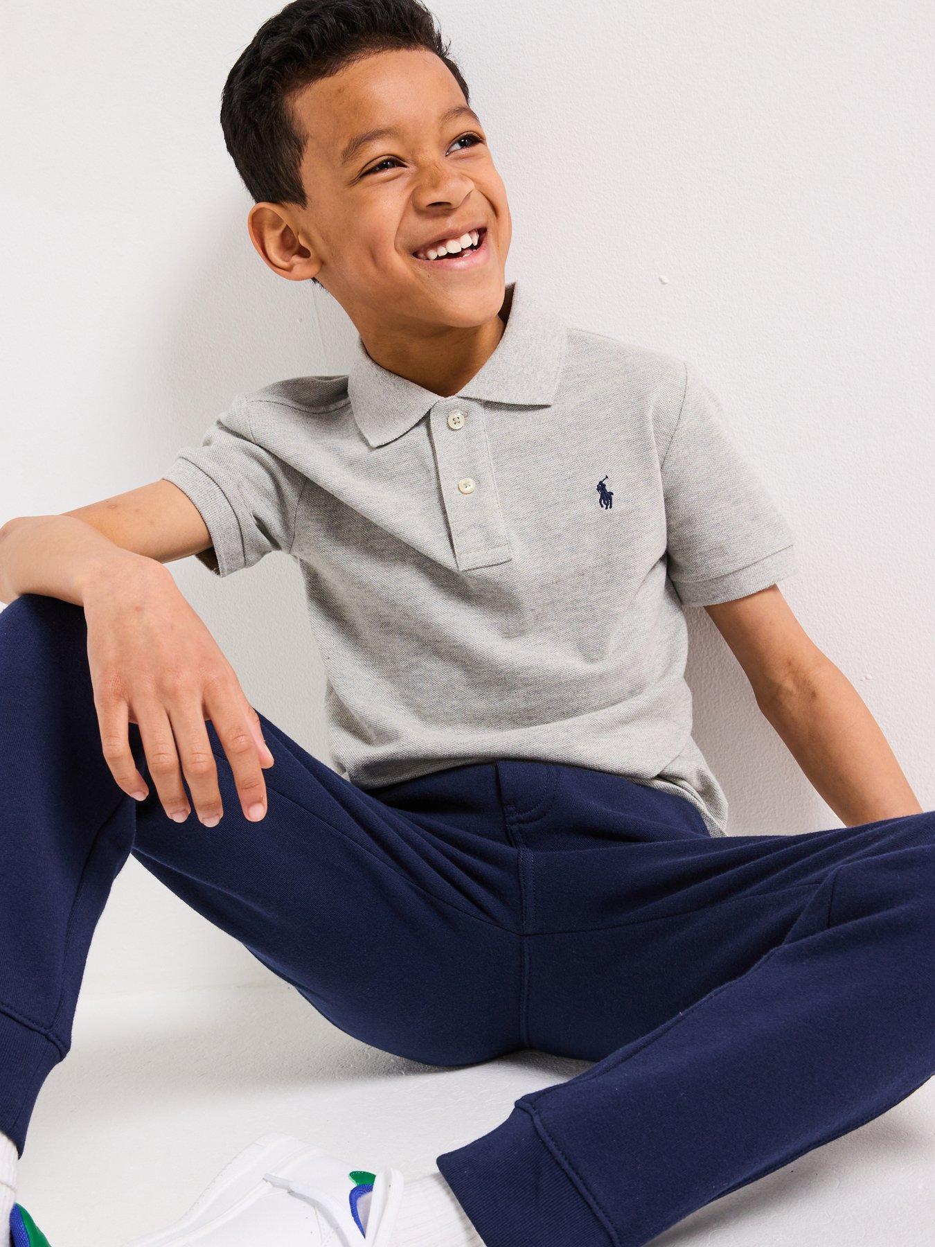 Image 1 of 6 of Polo Ralph Lauren Boys Classic Short Sleeve Polo Shirt&nbsp;- Grey Marl