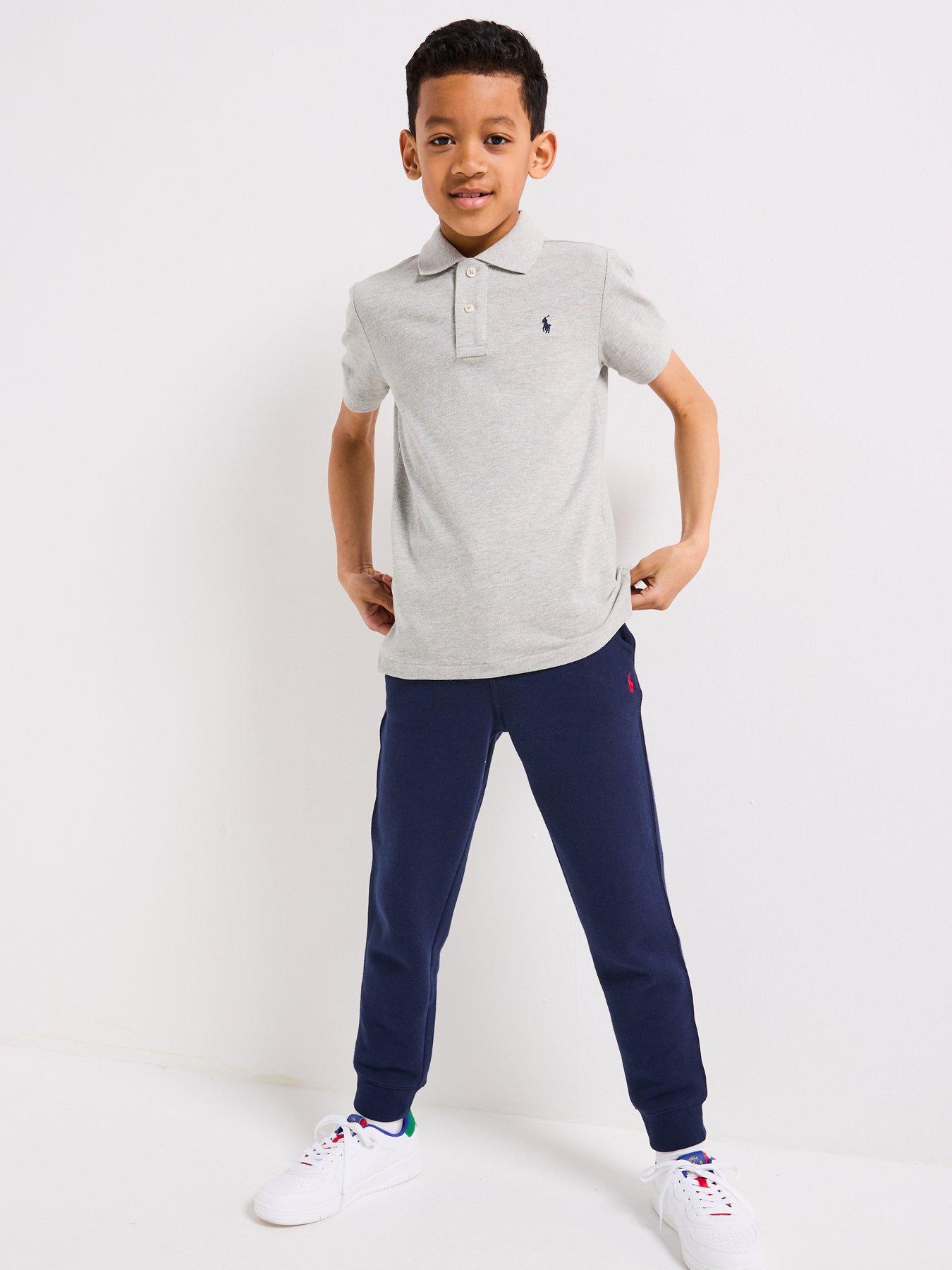 Image 2 of 6 of Polo Ralph Lauren Boys Classic Short Sleeve Polo Shirt&nbsp;- Grey Marl