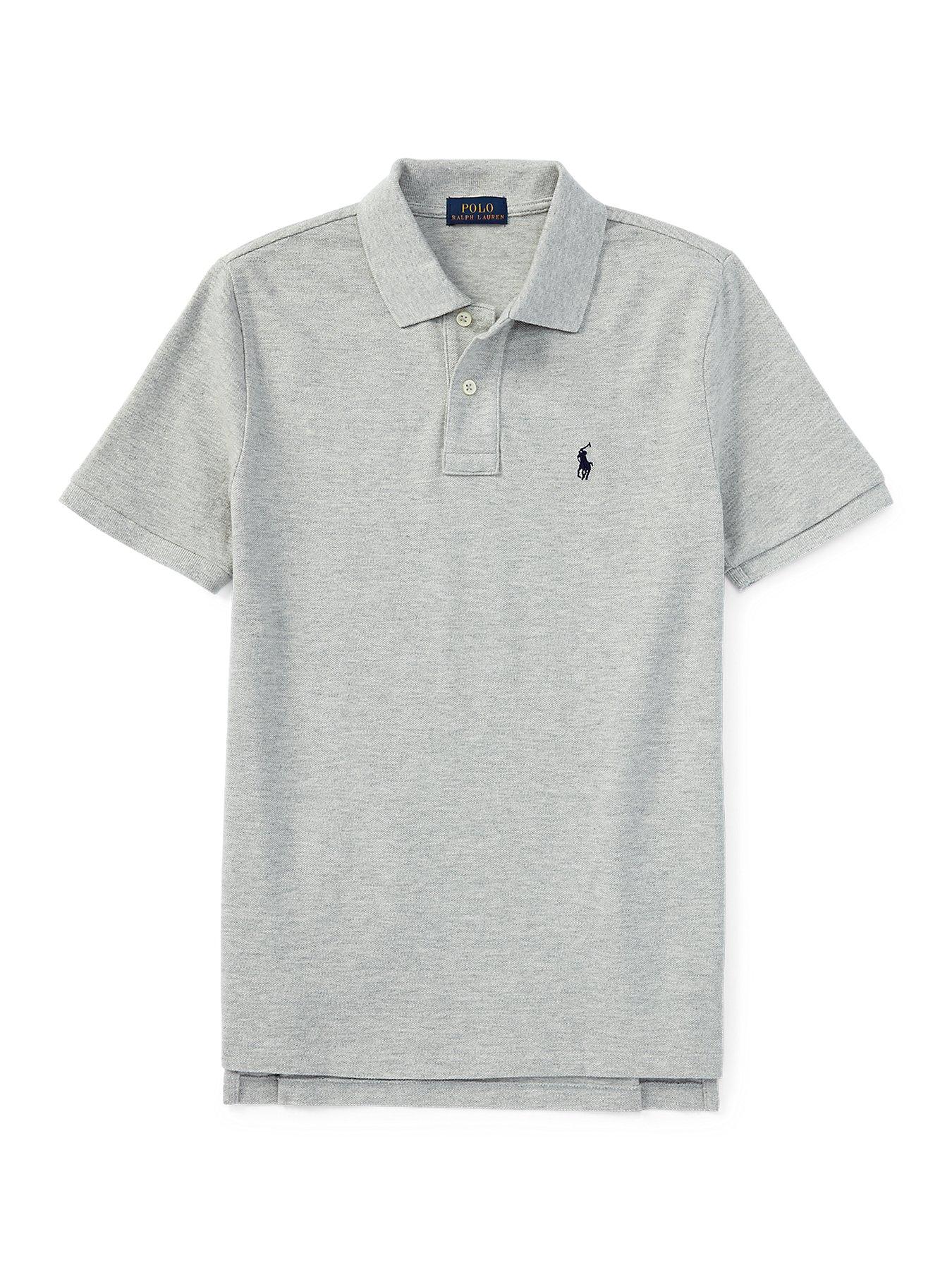 Image 5 of 6 of Polo Ralph Lauren Boys Classic Short Sleeve Polo Shirt&nbsp;- Grey Marl