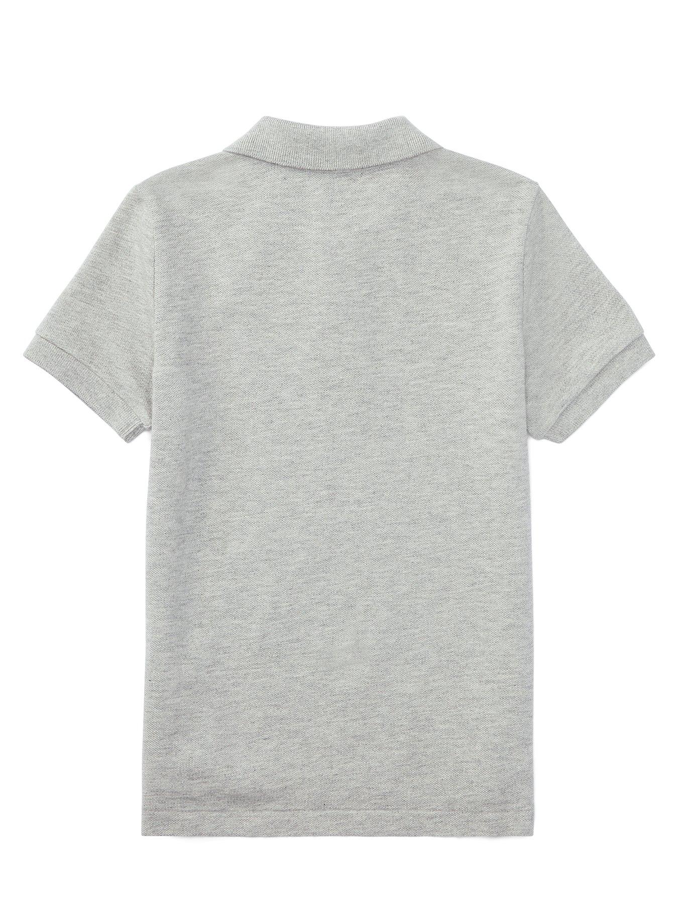 Image 6 of 6 of Polo Ralph Lauren Boys Classic Short Sleeve Polo Shirt&nbsp;- Grey Marl