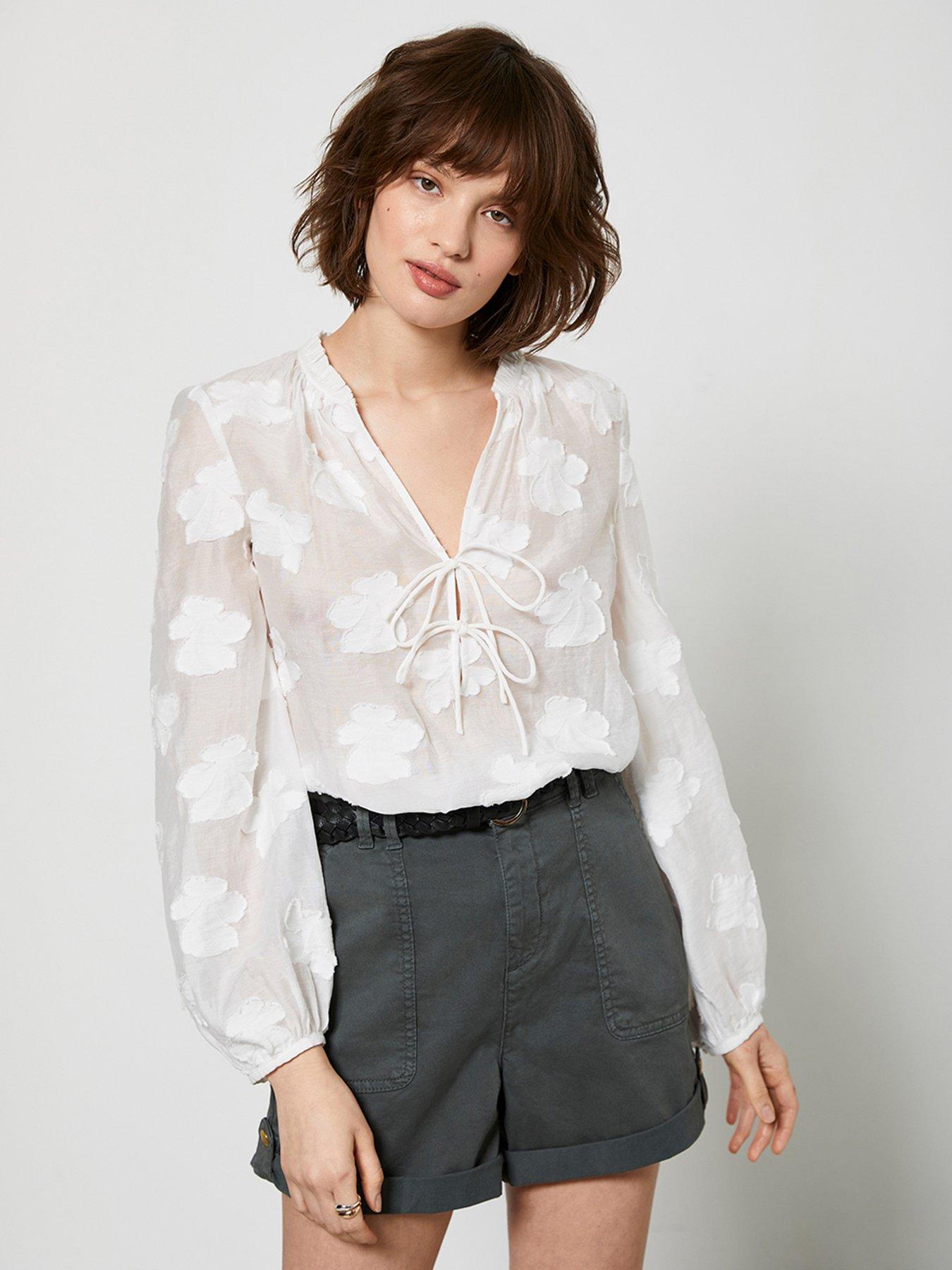 mint velvet white blouse
