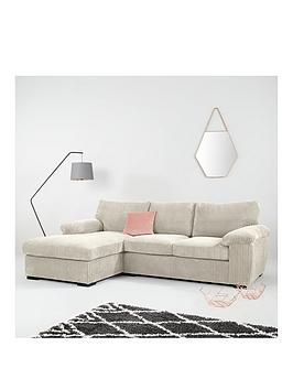 Product photograph of Amalfi Standard 3 Seater Fabric Left Hand Chaise Sofa - Silver from very.co.uk