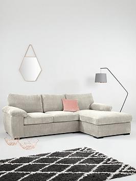 Product photograph of Very Home Amalfi Standard 3 Seater Fabric Right Hand Chaise Sofa - Silver - Fsc Reg Certified from very.co.uk