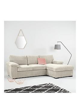 Product photograph of Amalfi Standard 3 Seater Fabric Right Hand Chaise Sofa - Silver from very.co.uk
