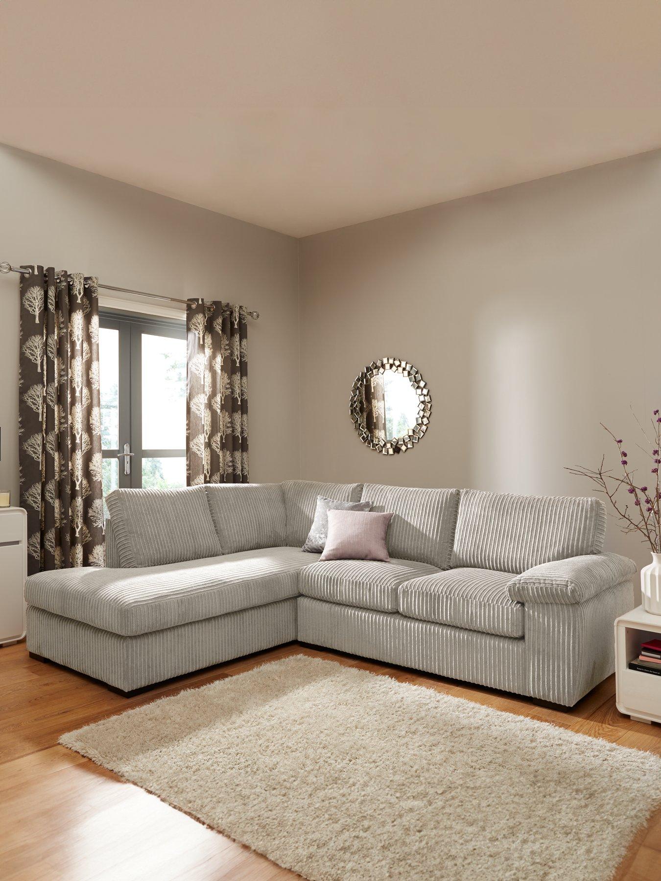 Image 1 of 5 of Very Home Amalfi Standard Back Fabric Left Hand Corner Chaise Sofa - Silver - FSC&reg; Certified