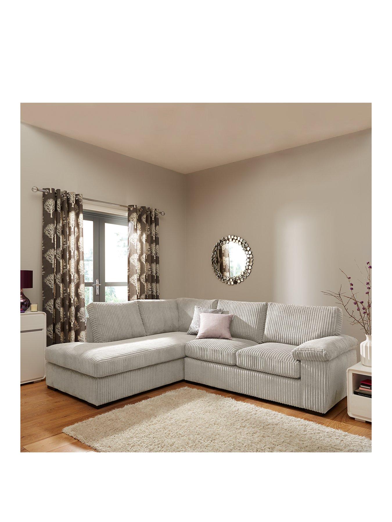 Product photograph of Very Home Amalfi Standard Left Hand Fabric Corner Chaise Sofa - Silver from very.co.uk