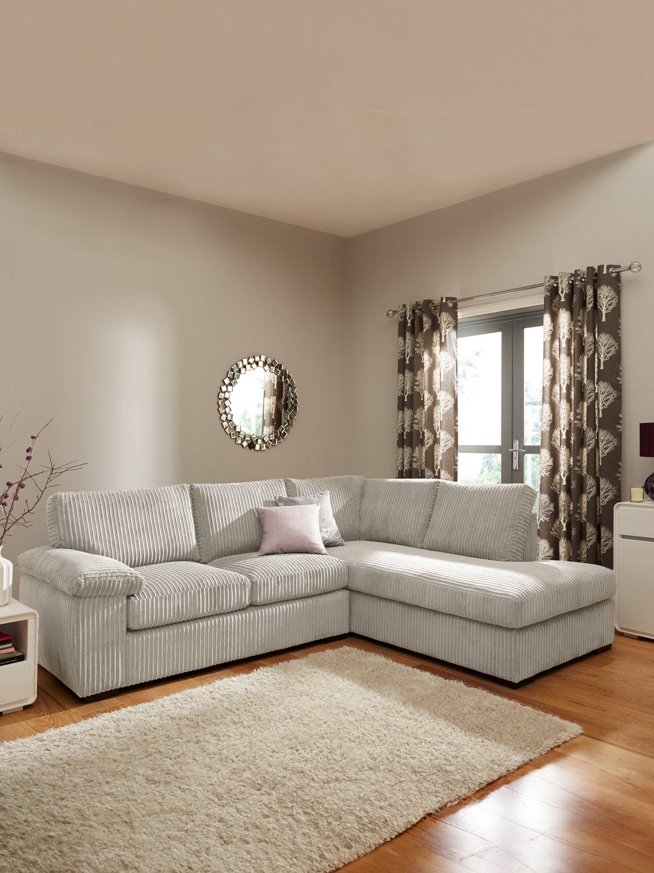 undefined Amalfi Standard Back Fabric Right Hand Corner Chaise Sofa - Silver - FSC® Certified