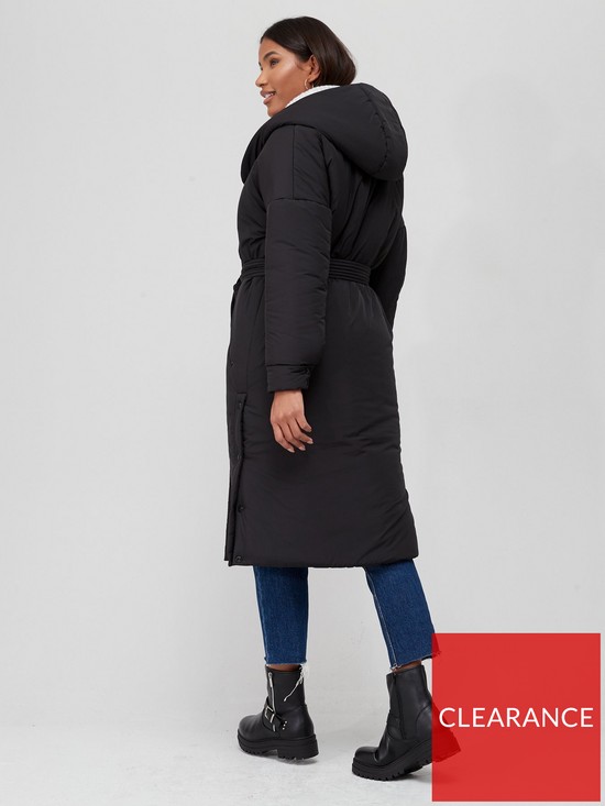 stillFront image of v-by-very-hooded-wrap-padded-coat-black